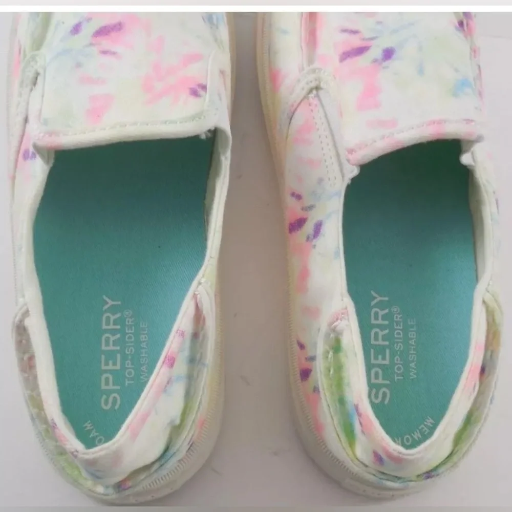 Sperry Top Sider Shoes Girls Sz 4 M Tie Dye Saltie Multicolor Slip On